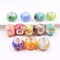 100pcs 15x11mm Large Hole Murano Glass Beads – Mixed Colors with Silver Brass Cores, European-Style Charm Beads for Bracelets & Necklaces, Watercolor Effect